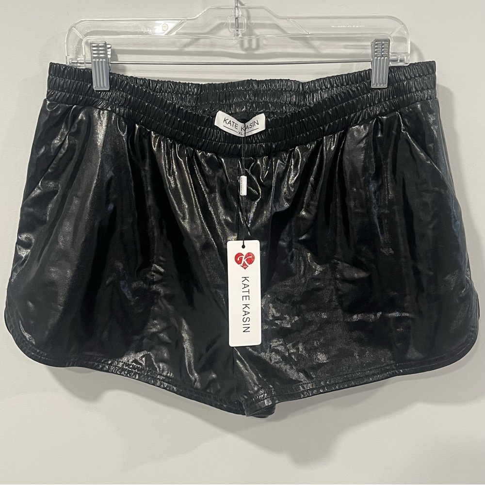 Black Faux Leather Women's Micro Shorts NWT